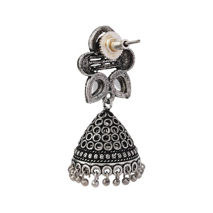 Stunning stone studded jhumki earrings (White)