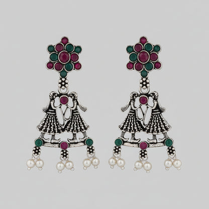 Bride-Groom Floral dangler earrings (Multicolored)