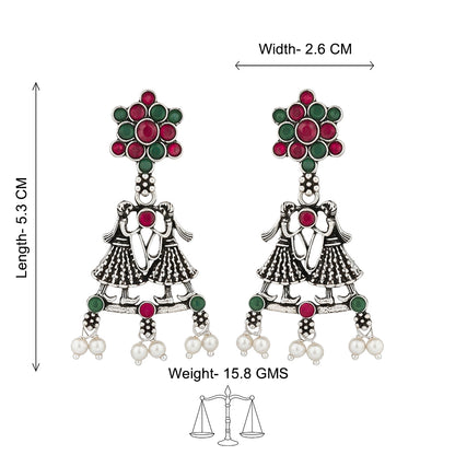 Bride-Groom Floral dangler earrings (Multicolored)