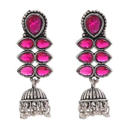 Dazzle Dash Jhumki earring (Red)