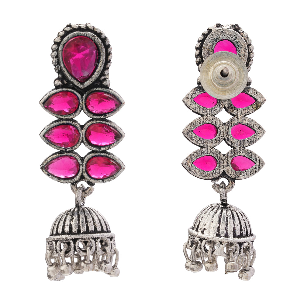 Dazzle Dash Jhumki earring (Red)