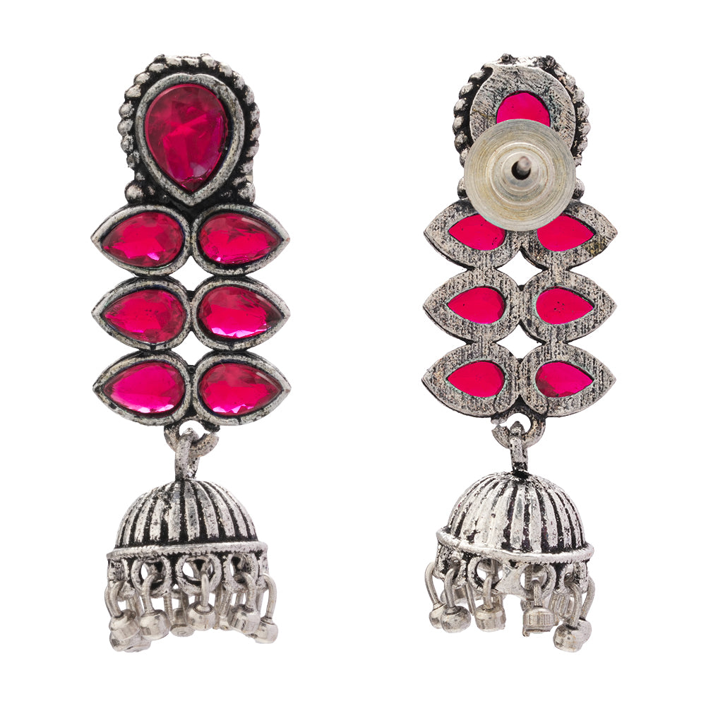 Dazzle Dash Jhumki earring (Red)