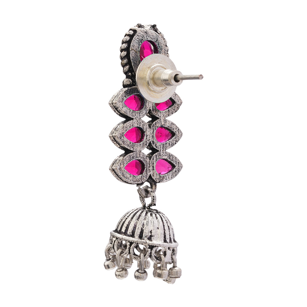 Dazzle Dash Jhumki earring (Red)