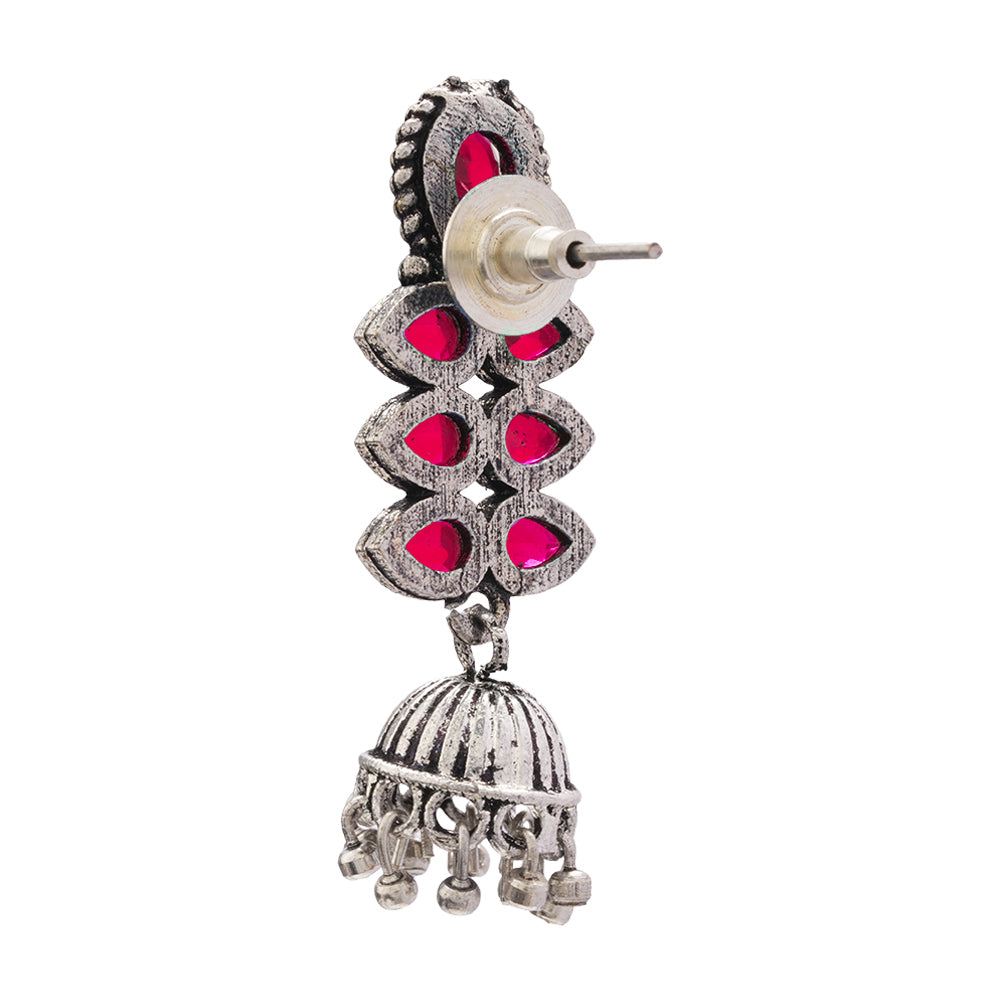 Dazzle Dash Jhumki earring (Red)