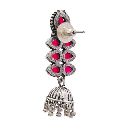 Dazzle Dash Jhumki earring (Red)
