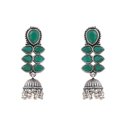 Dazzle Dash Jhumki earring (Green)