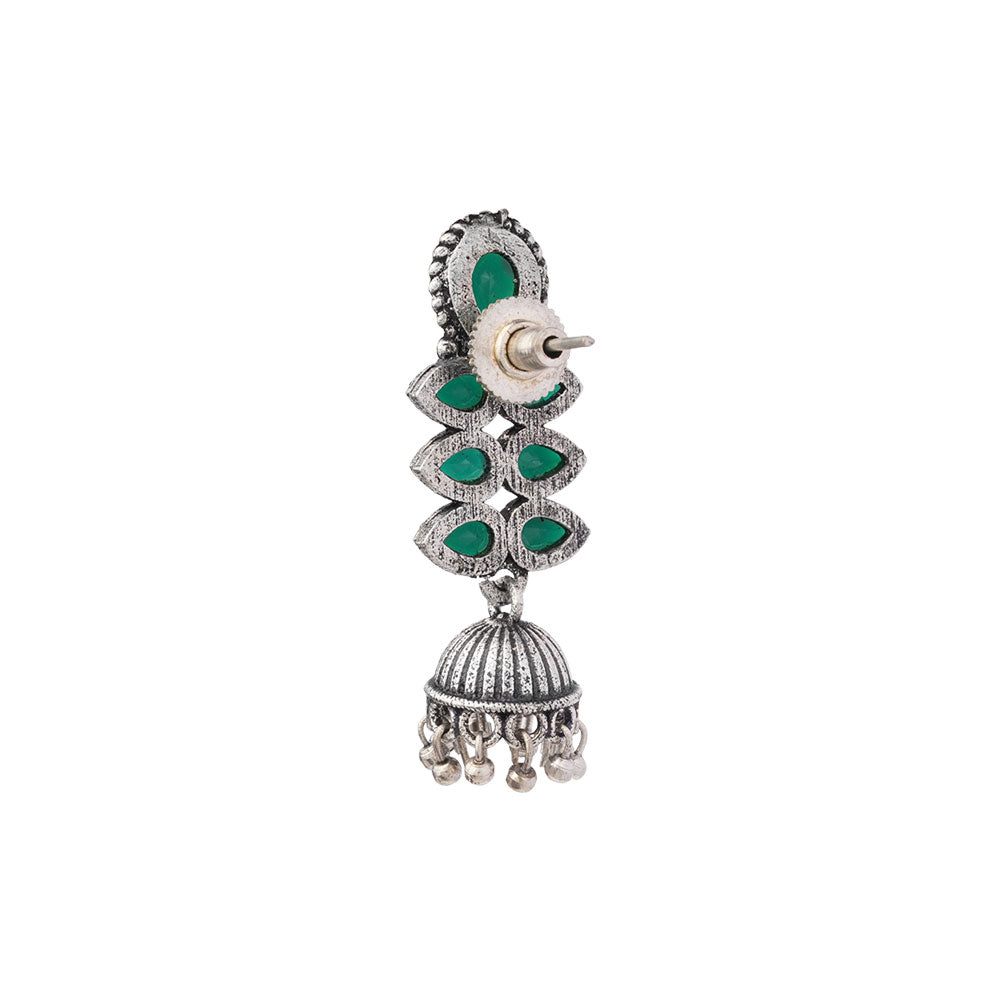 Dazzle Dash Jhumki earring (Green)