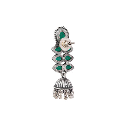 Dazzle Dash Jhumki earring (Green)