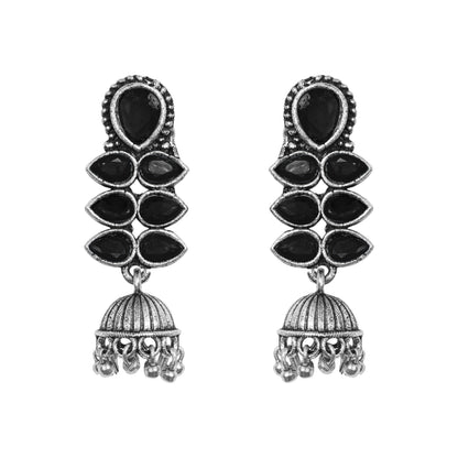 StylishKudi Oxidised Silver Earrings&Chandbali Earrings ComboSet for Women&girl