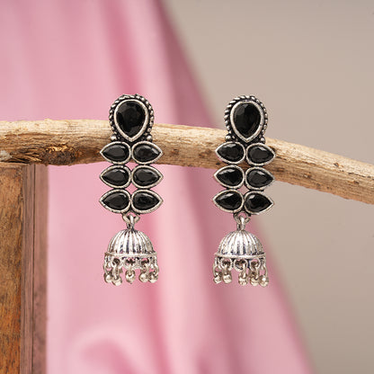StylishKudi Oxidised Silver Earrings&Chandbali Earrings ComboSet for Women&girl