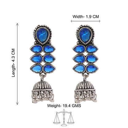 Dazzle Dash Jhumki earring (Blue)