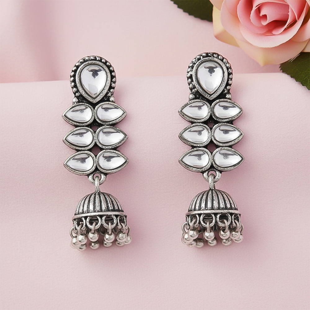 Dazzle Dash Jhumki earring (White)