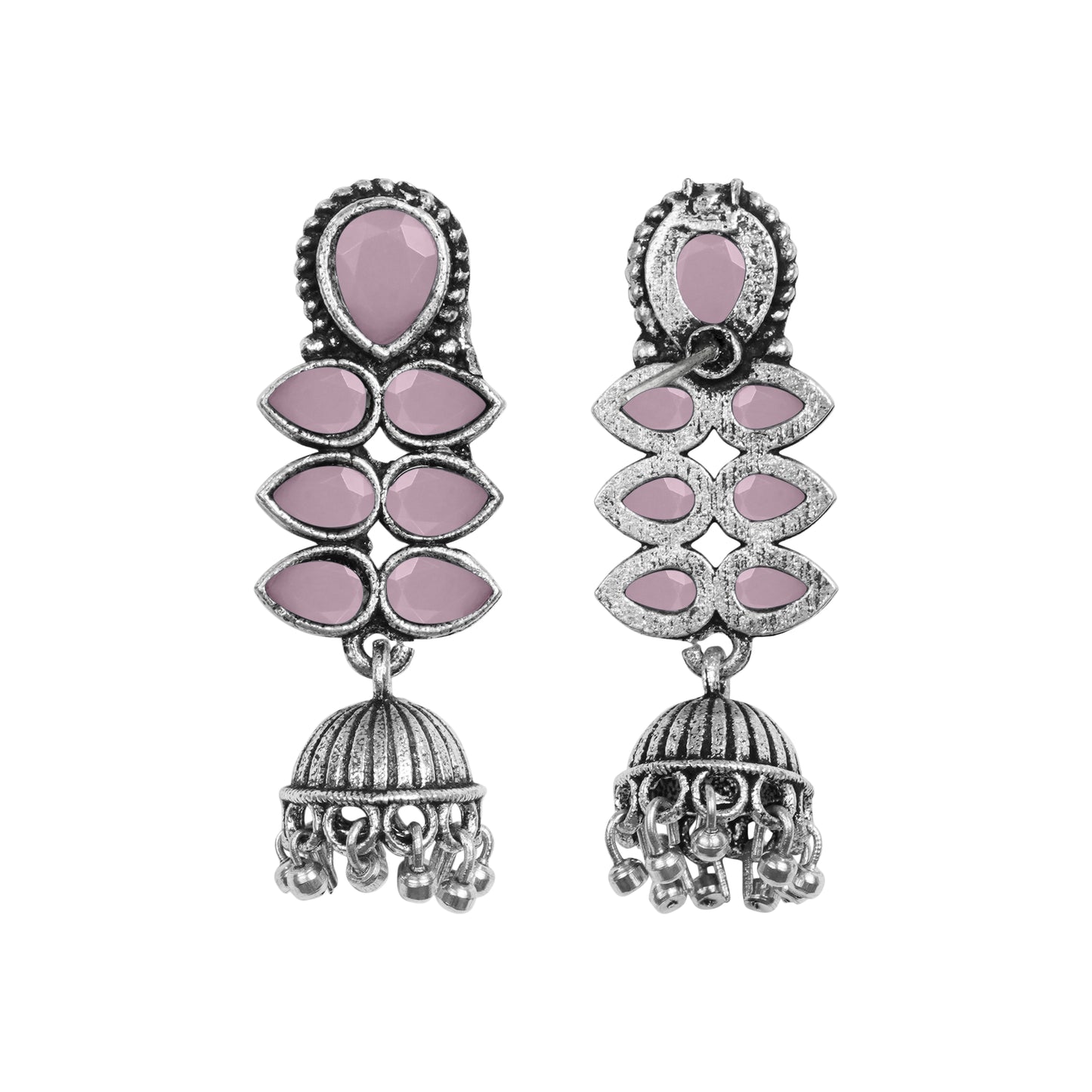 Dazzle Dash Jhumki earring (Baby Pink)