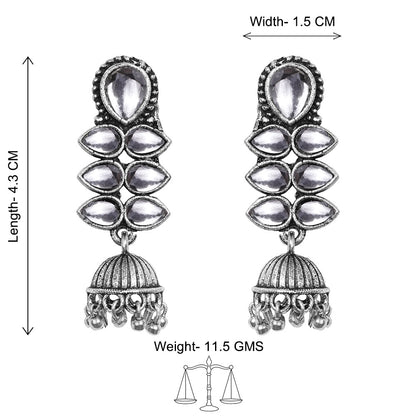 Dazzle Dash Jhumki earring (White)