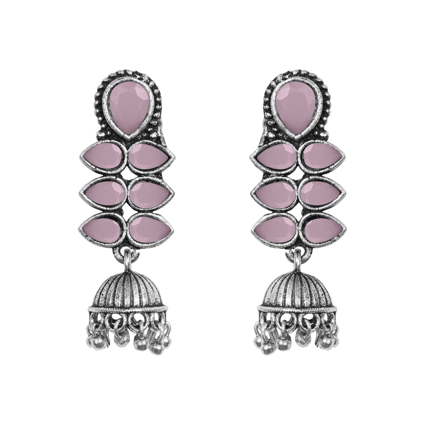 Dazzle Dash Jhumki earring (Baby Pink)