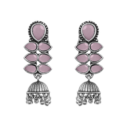 Dazzle Dash Jhumki earring (Baby Pink)