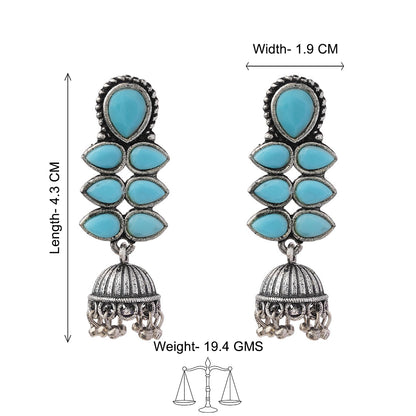 Dazzle Dash Jhumki earring (Sky Blue)
