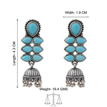 Charmbell earrings (Yellow) Dazzle Dash Jhumki earring (Sky Blue) Combo set