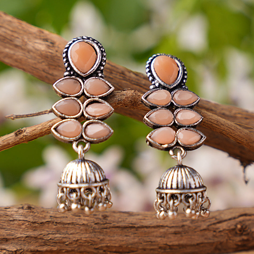 Dazzle Dash Jhumki earring (Light Orange)