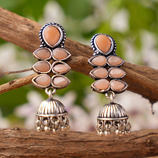Dazzle Dash Jhumki earring (Light Orange)