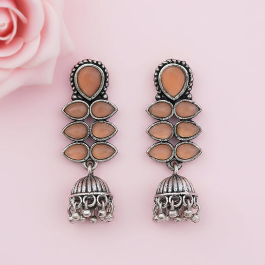 Dazzle Dash Jhumki earring (Light Orange)