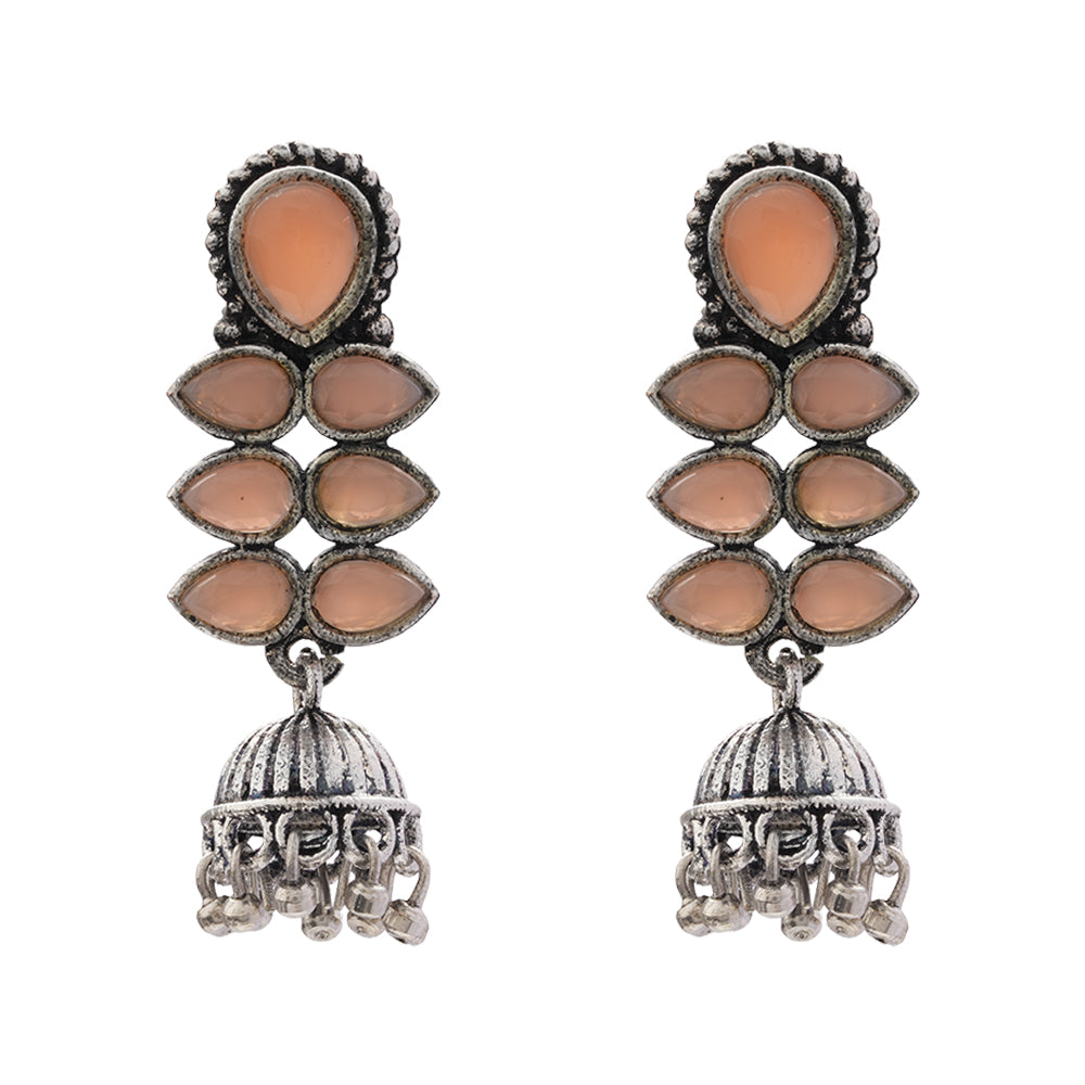 Dazzle Dash Jhumki earring (Light Orange)