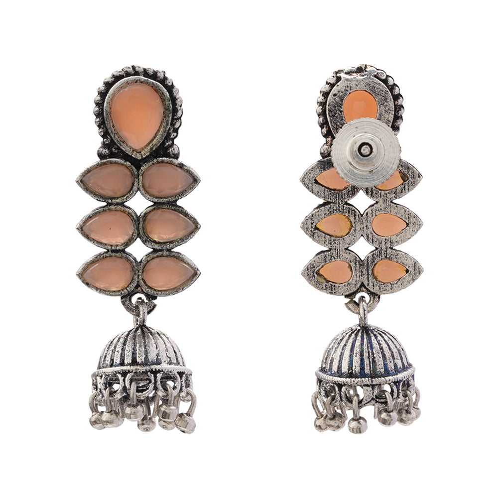 Dazzle Dash Jhumki earring (Light Orange)