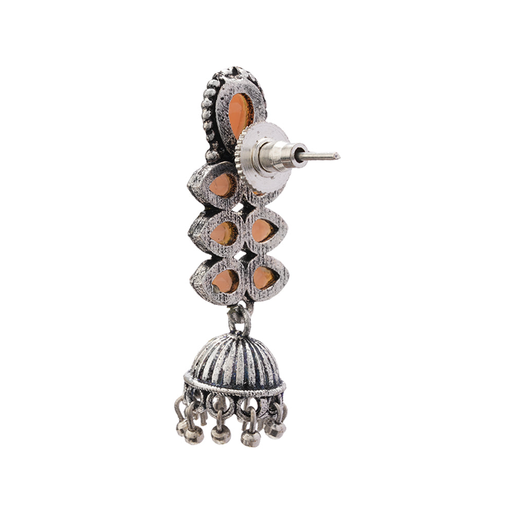 Dazzle Dash Jhumki earring (Light Orange)