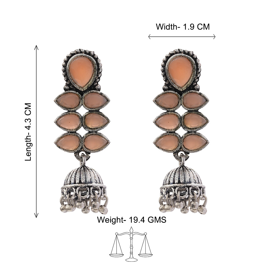 Dazzle Dash Jhumki earring (Light Orange)