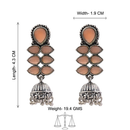 Dazzle Dash Jhumki earring (Light Orange)