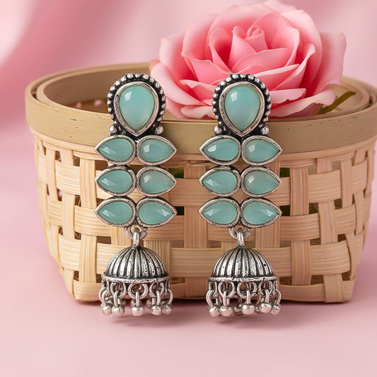 Dazzle Dash Jhumki earring (Mint)