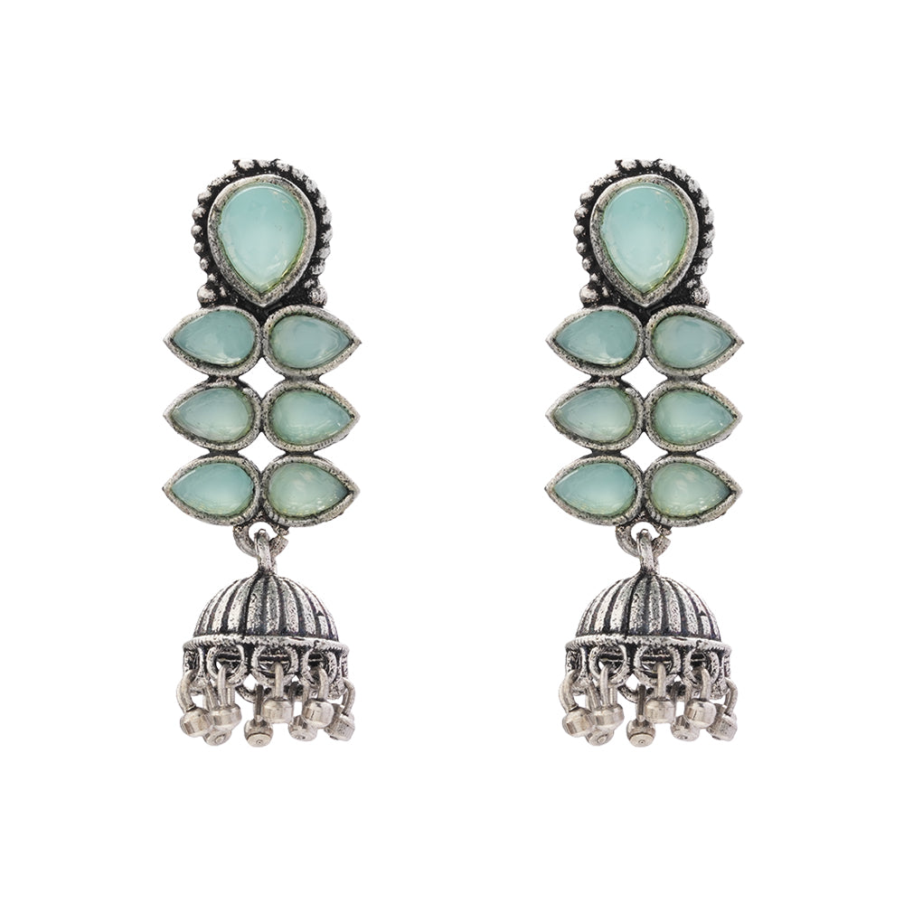 Dazzle Dash Jhumki earring (Mint)