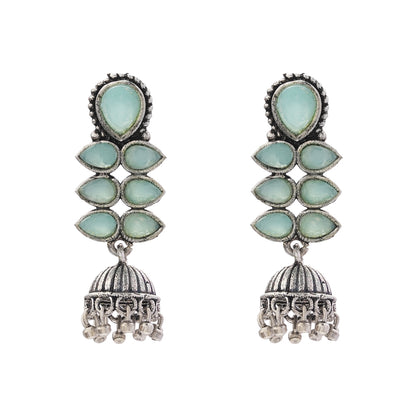 Dazzle Dash Jhumki earring (Mint)