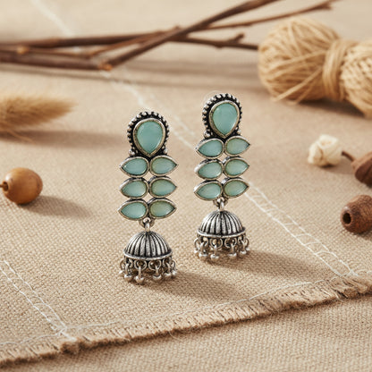 Dazzle Dash Jhumki earring (Mint)