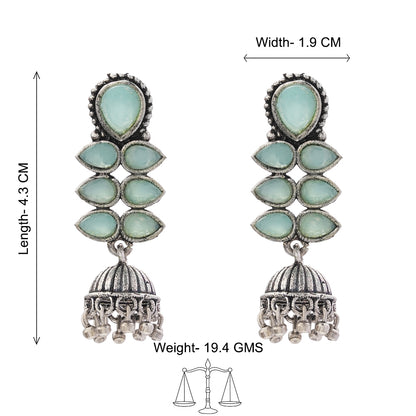 Dazzle Dash Jhumki earring (Mint)
