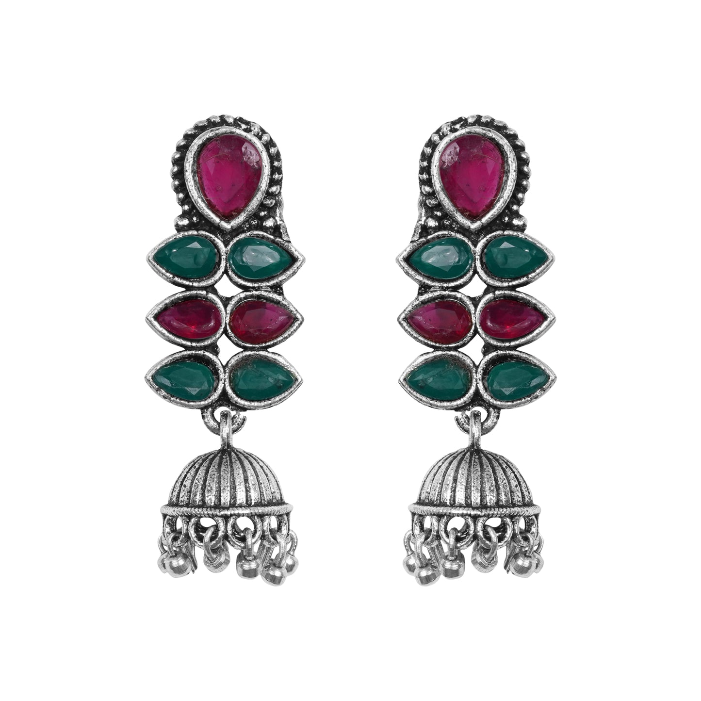 StylishKudi Oxidised Silver Earrings&Chandbali Earrings ComboSet for Women&girl