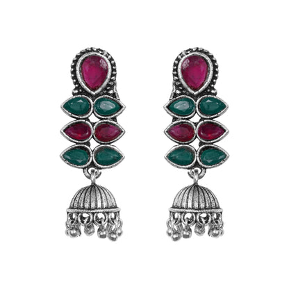 StylishKudi Oxidised Silver Earrings&Chandbali Earrings ComboSet for Women&girl