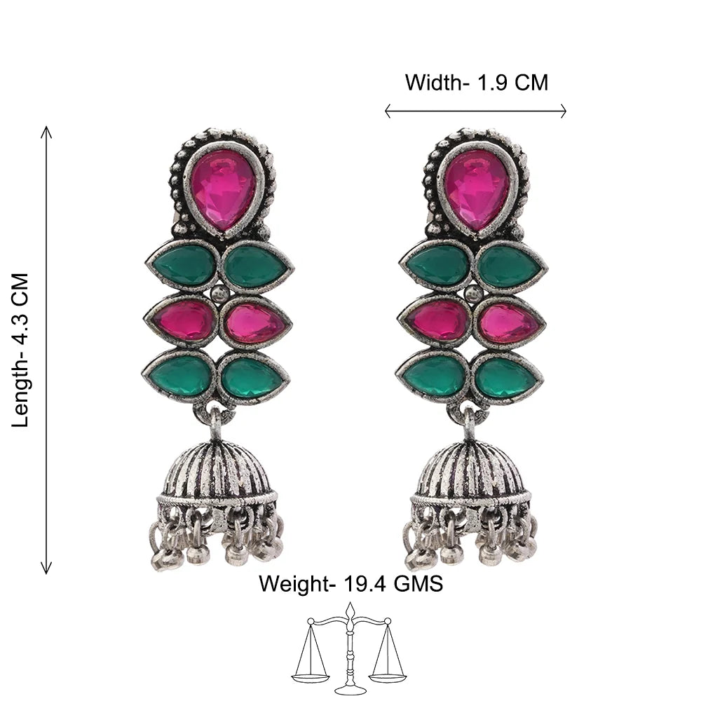 Charmbell earrings Light Orange Dazzle Dash Jhumki earring Combo set