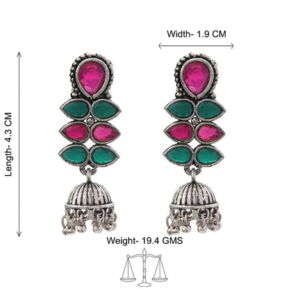 Charmbell earrings Baby Pink Dazzle Dash Jhumki earring Combo set