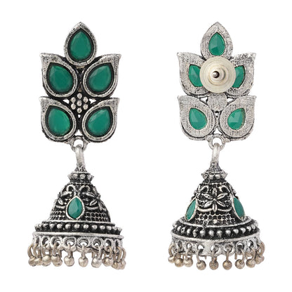 Twinkle drops jhumki earrings (Green)