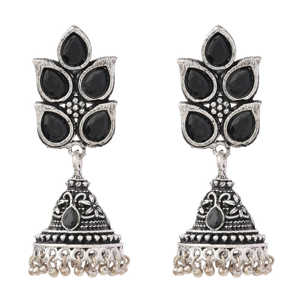 Twinkle drops jhumki earrings (Black)