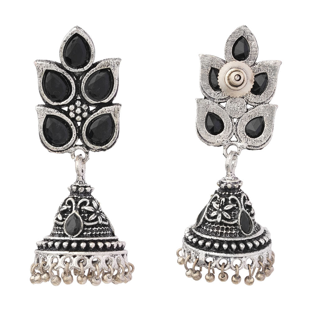 Twinkle drops jhumki earrings (Black)
