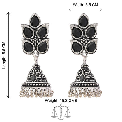 Twinkle drops jhumki earrings (Black)