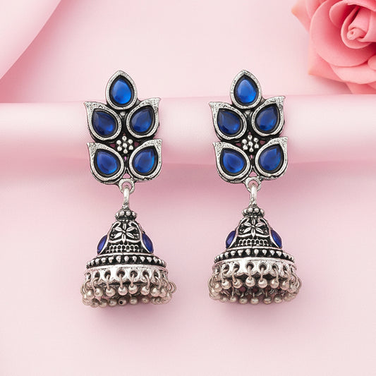 Twinkle drops jhumki earrings (Blue)