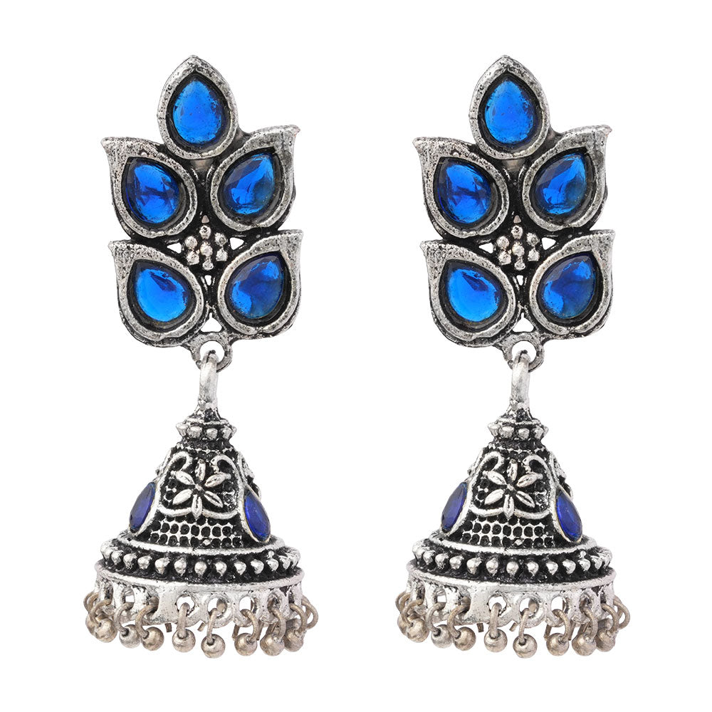 Twinkle drops jhumki earrings (Blue)