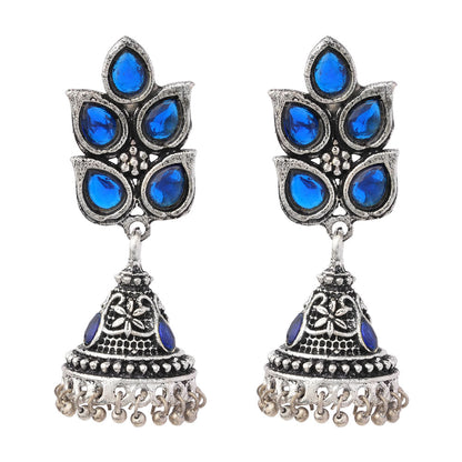 Twinkle drops jhumki earrings (Blue)