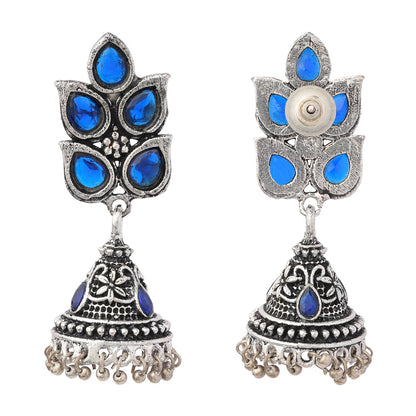 Twinkle drops jhumki earrings (Blue)