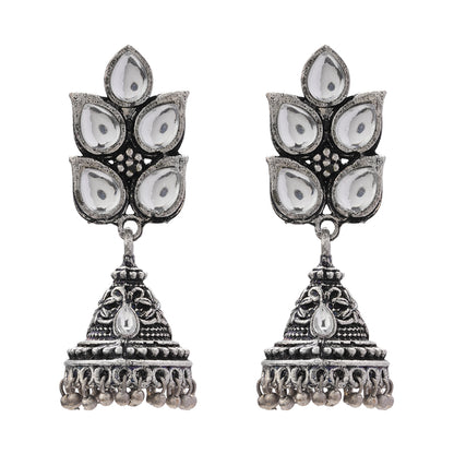 Twinkle drops jhumki earrings (White)