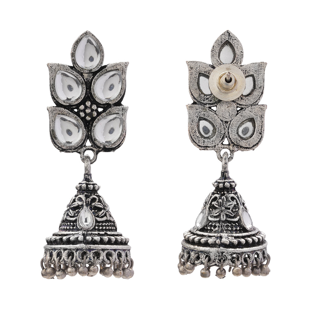 Twinkle drops jhumki earrings (White)