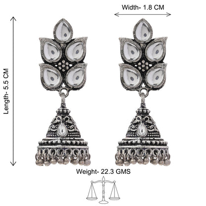 Twinkle drops jhumki earrings (White)